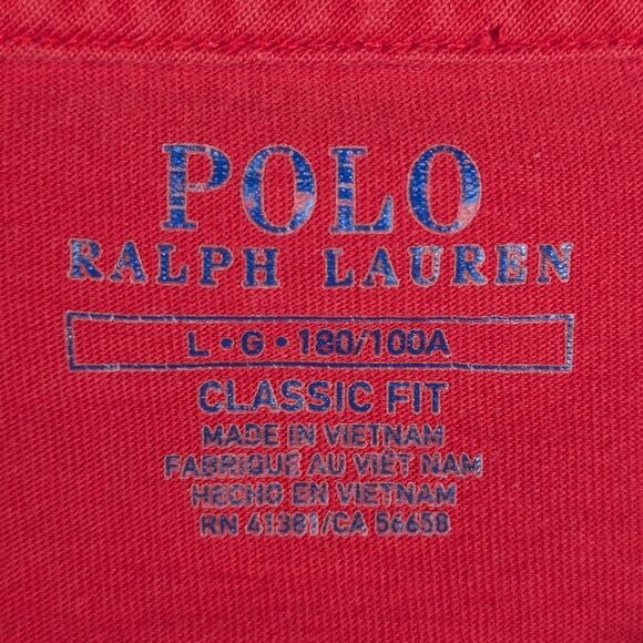 Polo Ralph Lauren L Red Big Pony #2 T-Shirt Men Classic Fit 100% Cotton Vietnam - Picture 3 of 6